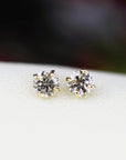 0.20 Ct Salt and Pepper Diamond Earrings 14k Gold - Melt'm Jewelry