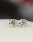 0.20 Ct Grey Diamond Earrings 14k Gold