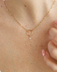 Diamond Briolette Necklace in 14k Solid Yellow Gold