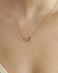 14k Gold Diamond Interlocking Two Hearts Necklace