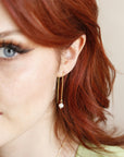 Freshwater Pearl Chain Earrings - Melt'm Jewelry