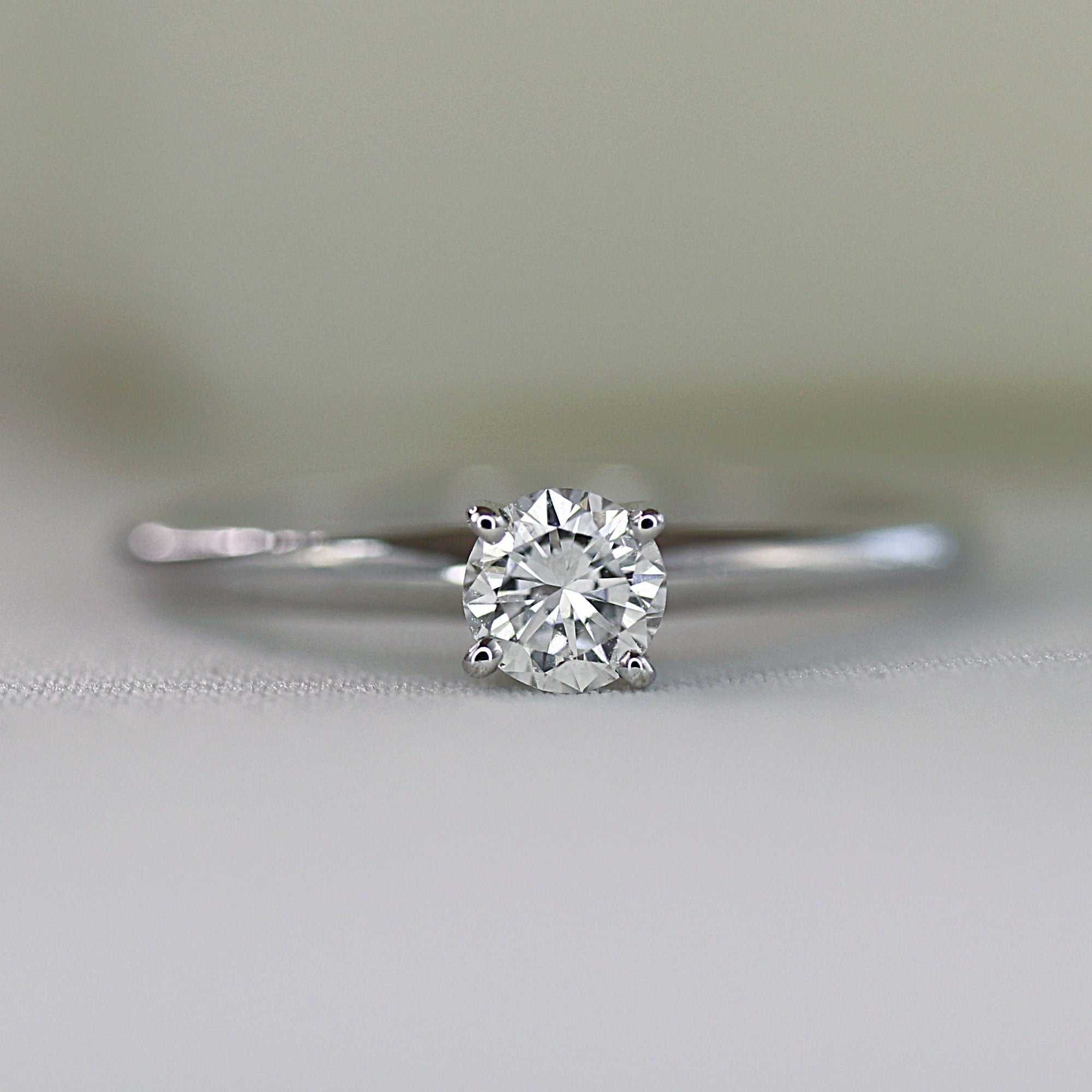 0.25ct Diamond Solitaire Ring 14K Solid White Gold - Melt'm Jewelry