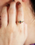 Four Stones Cluster Ring, Peridot Cluster Ring, Multi Gemstone Ring