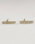 Diamond Bar Earrings in 14k Gold (SINGLE or PAIR) - Melt'm Jewelry