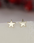 Tiny Star Studs 14k Solid Gold, Second Hole Studs