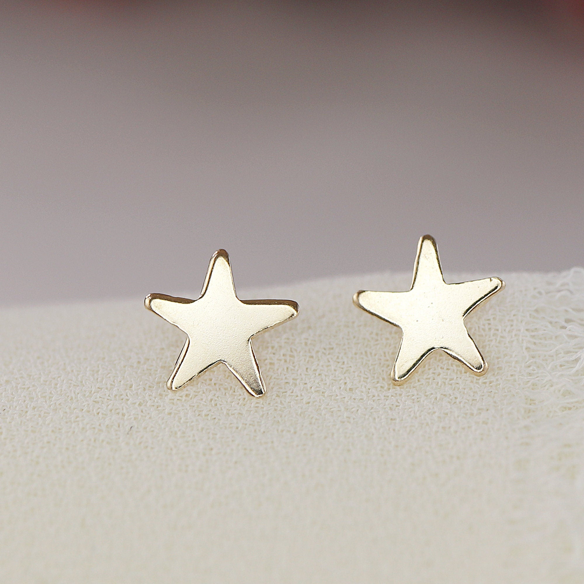 Tiny Star Studs 14k Solid Gold, Second Hole Studs - Melt'm Jewelry