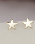 Tiny Star Studs 14k Solid Gold, Second Hole Studs - Melt'm Jewelry