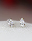 Marquise Diamond Stud Earrings, 0.14 ct VS Diamond Earrings 14k Solid Gold