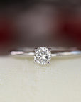 0.25ct Diamond Solitaire Ring 14K Solid White Gold - Melt'm Jewelry