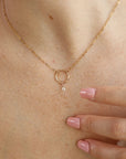 Diamond Briolette Necklace in 14k Solid Yellow Gold