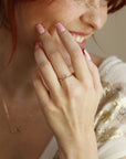 Genuine Diamond Crescent Moon Ring in 14k Gold - Melt'm Jewelry