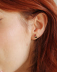 Pink Tourmaline & Green Tourmaline Earrings 14k Solid Gold - Melt'm Jewelry