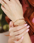 Gold Open Cuff Bracelet - Thick Hammered Gold Filled Bangles - Melt'm Jewelry