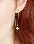 Freshwater Pearl Chain Earrings in Gold Filled, Solid Gold or Sterling Silver - Melt'm Jewelry