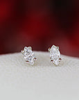 Marquise Diamond Stud Earrings, 0.14 ct VS Diamond Earrings 14k Solid Gold