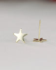 Tiny Star Studs 14k Solid Gold, Second Hole Studs