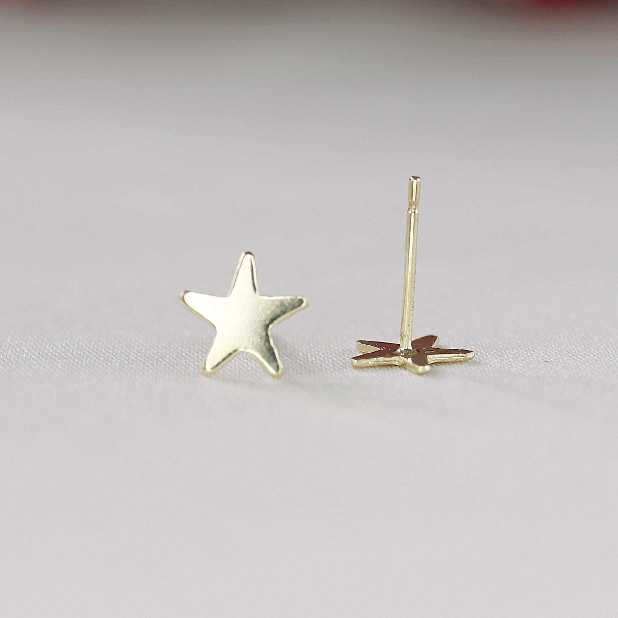 Tiny Star Studs 14k Solid Gold, Second Hole Studs - Melt'm Jewelry