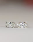 Marquise Diamond Stud Earrings, 0.14 ct VS Diamond Earrings 14k Solid Gold