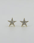 Diamond Star Studs 14k Solid Gold, Second Hole Studs, Single / Pair - Melt'm Jewelry