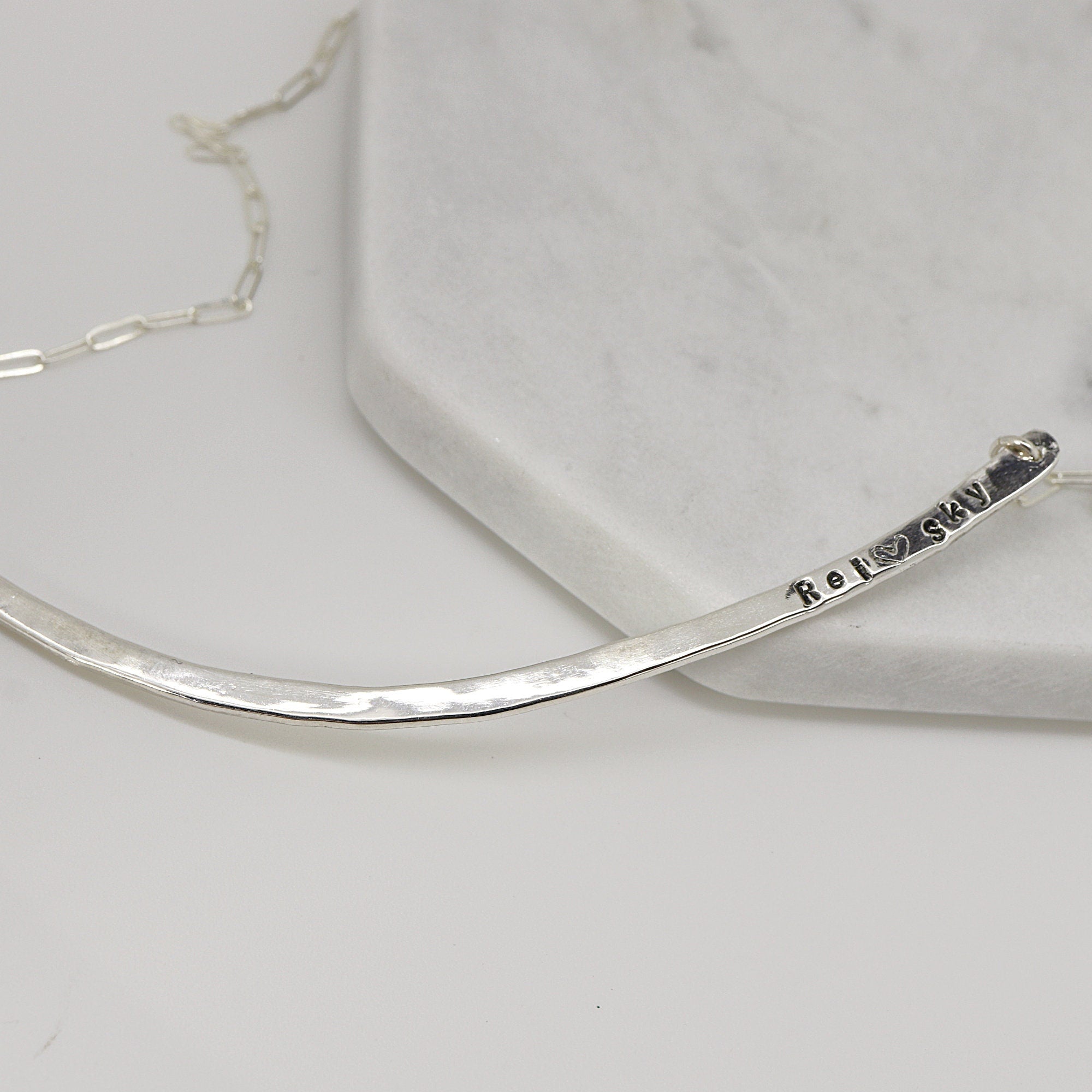 Personalized Silver Bar Necklace