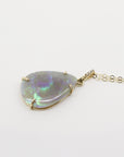 14k Gold Opal Necklace with Diamond Bail