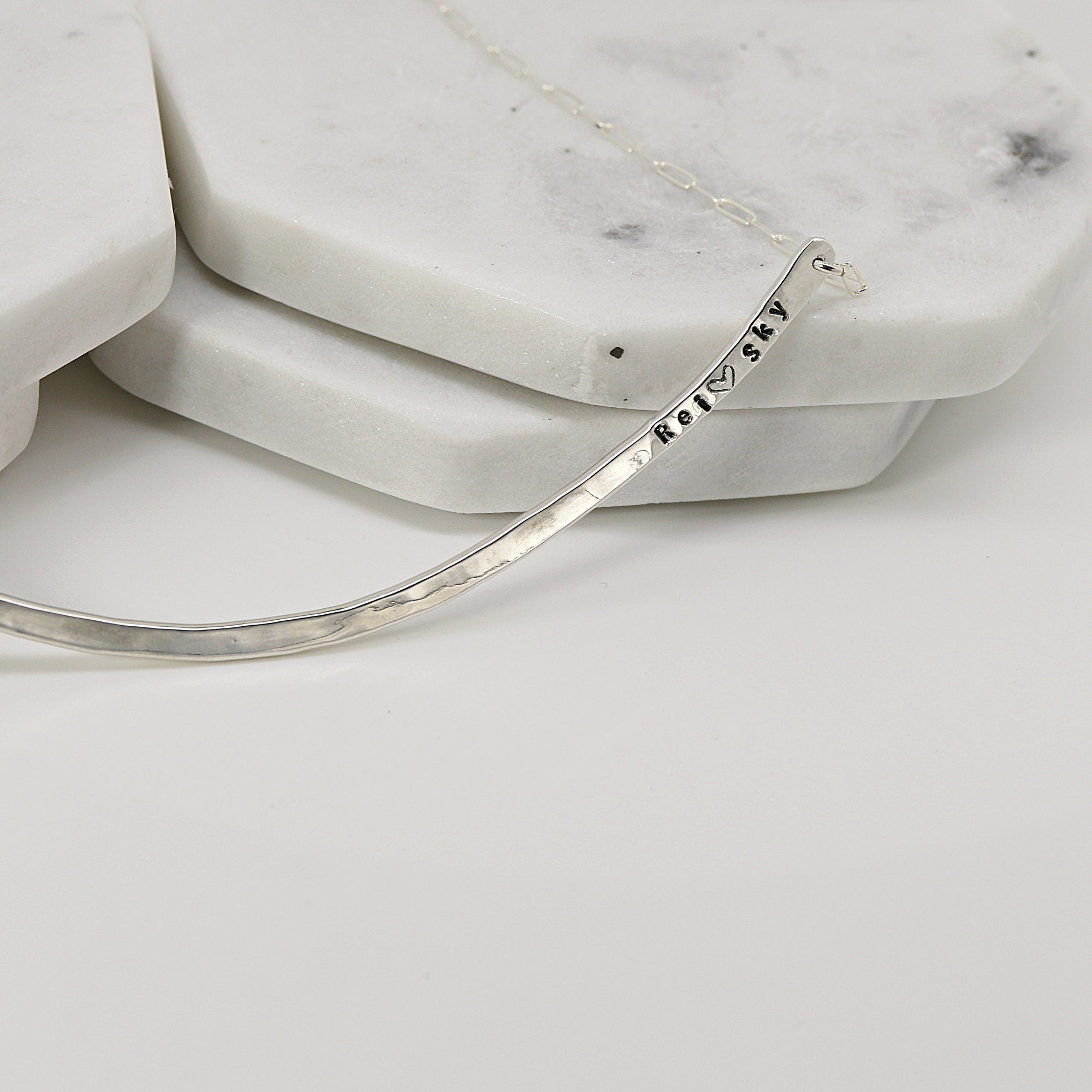 Personalized Silver Bar Necklace