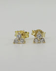 Diamond Trio Stud Earrings, Diamond Cluster Earrings