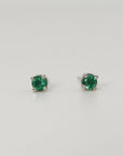 Delicate Emerald Stud Earrings 14k Gold - Melt'm Jewelry