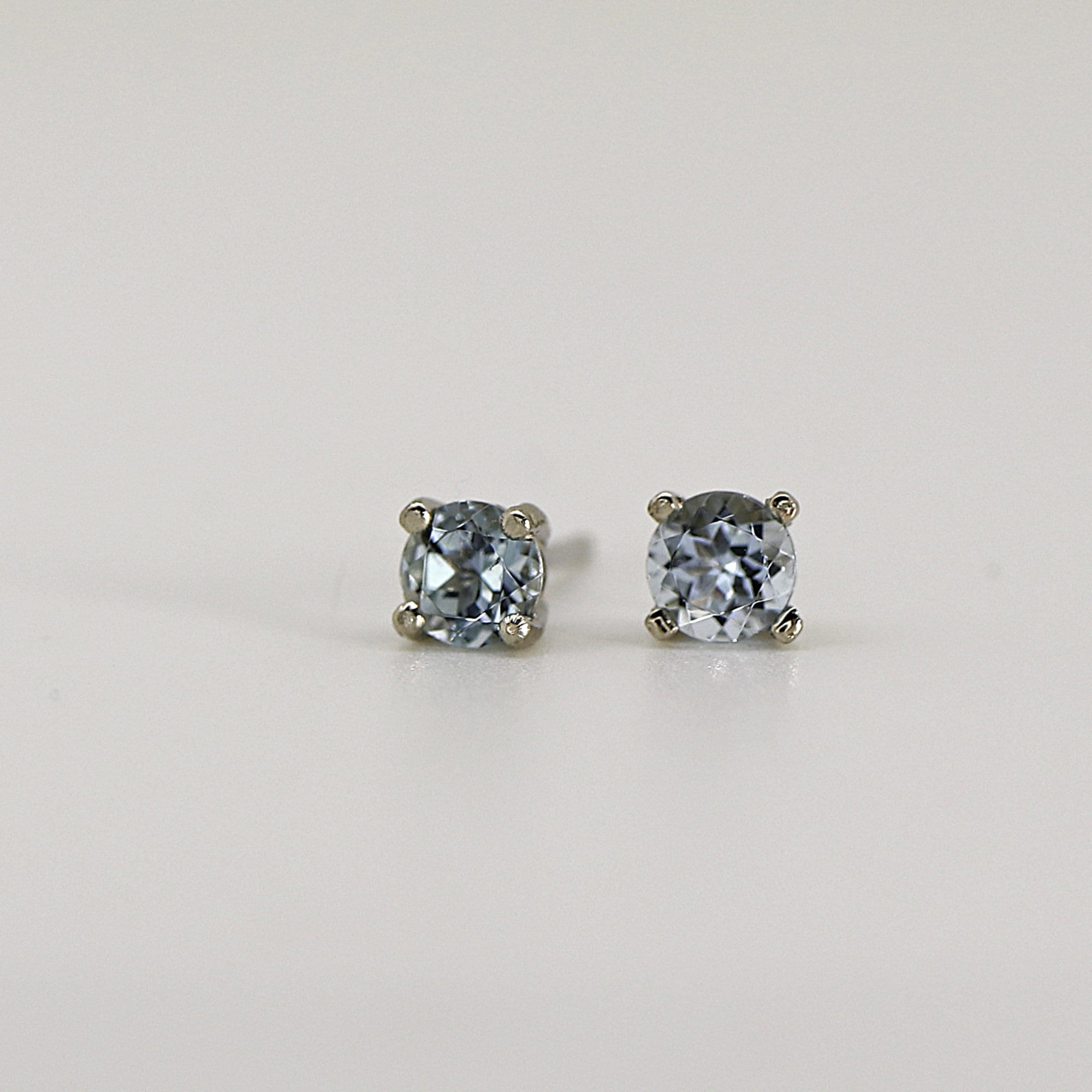 Aquamarine Stud Earrings 14k Gold