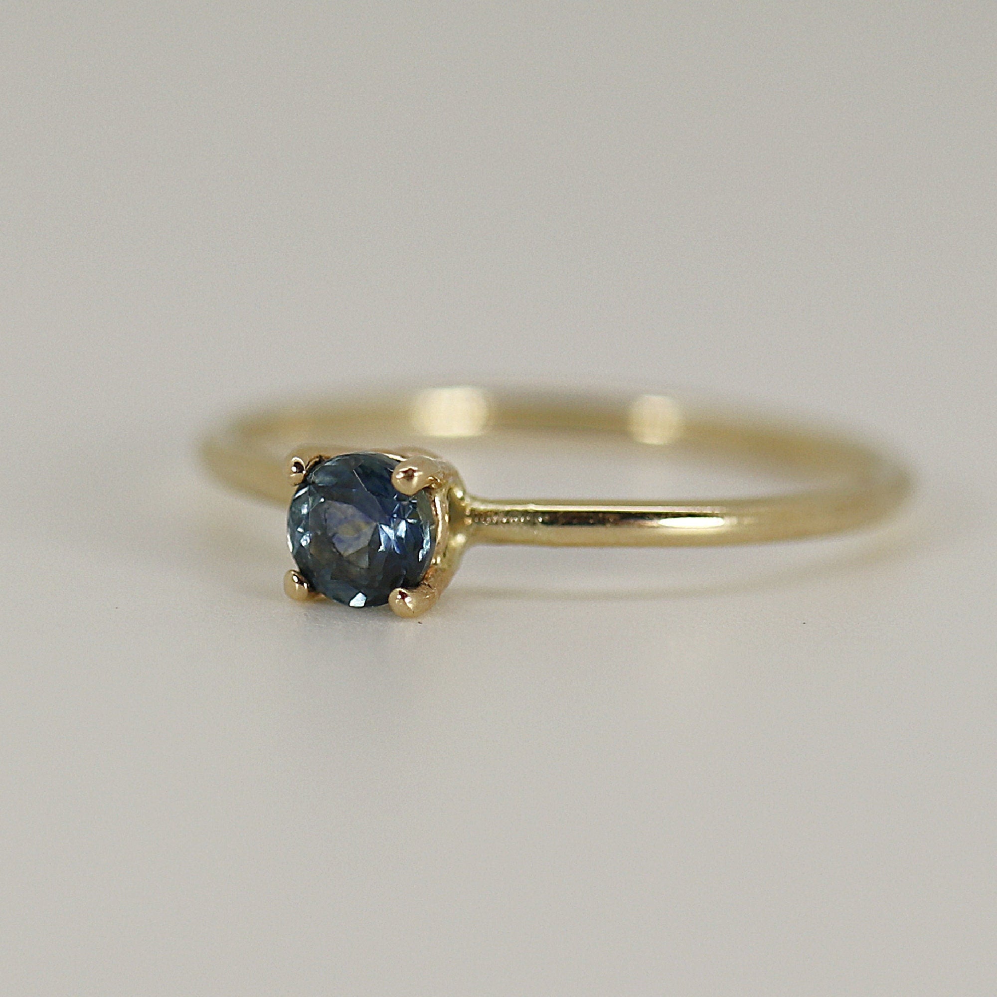 14k Gold Blue Montana Sapphire Ring, September Birthstone Jewelry - Melt'm Jewelry