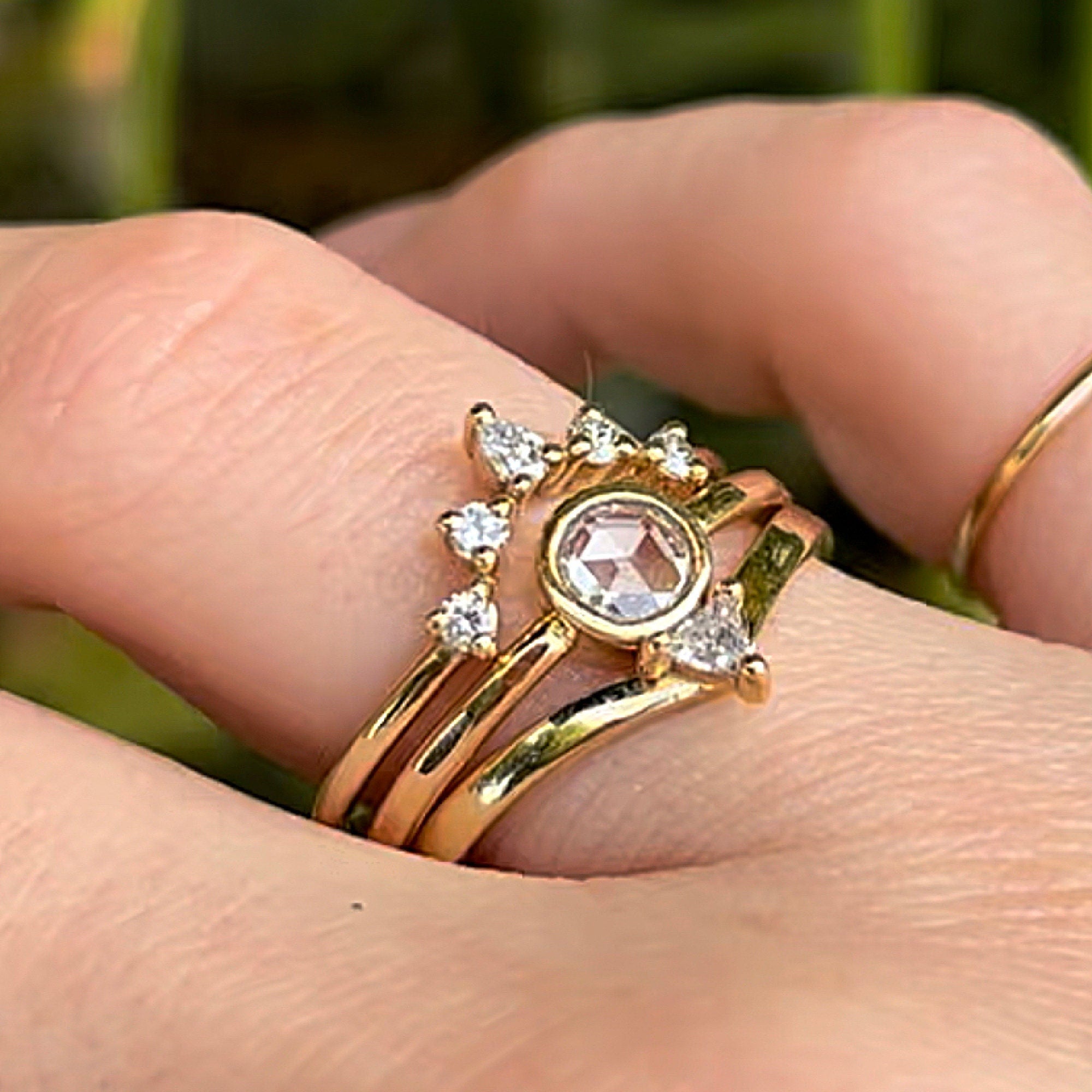 Chevron Diamond Wedding Band - Melt'm Jewelry