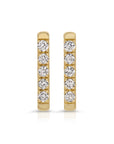 14K Gold Diamond Bar Earrings