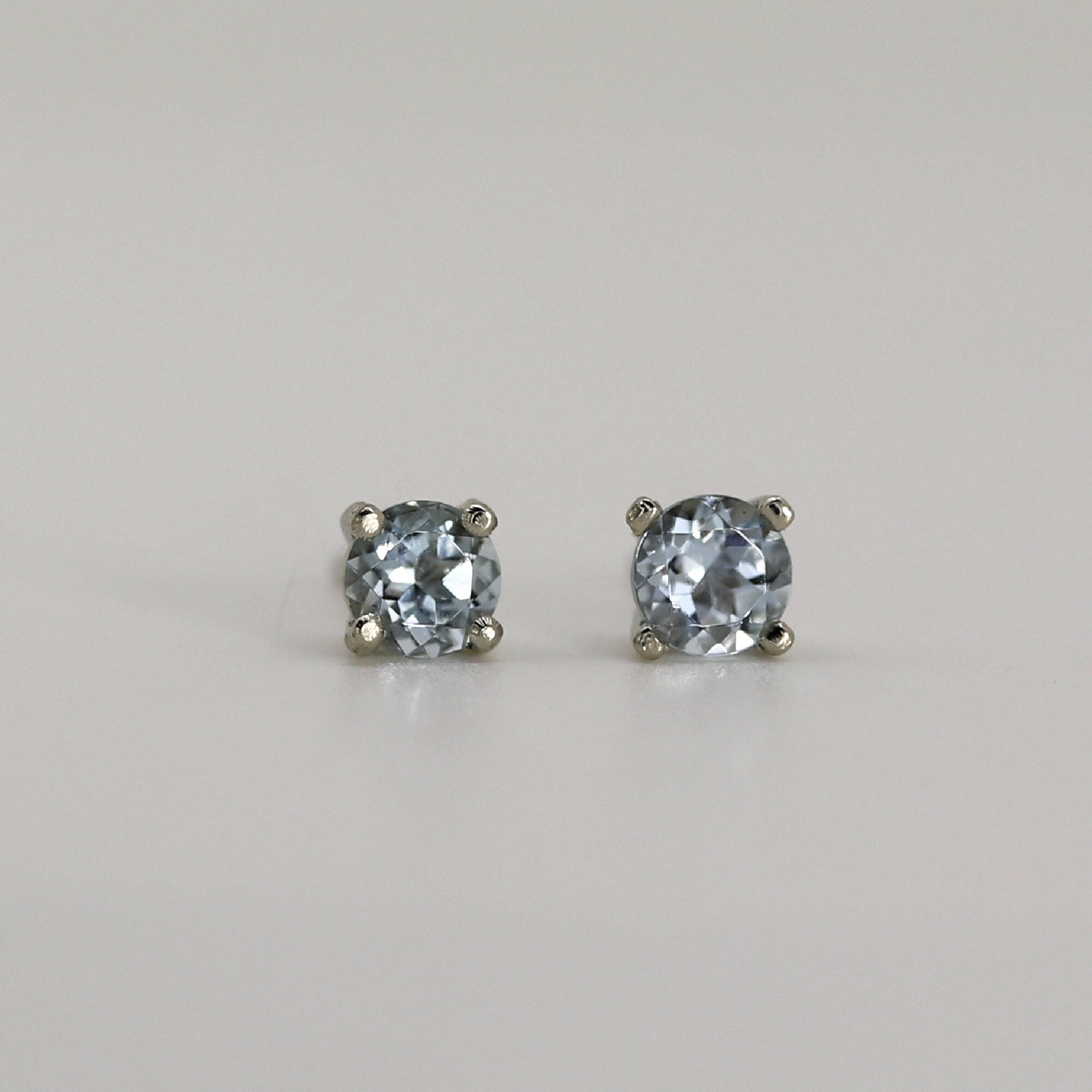 Aquamarine Stud Earrings 14k Gold