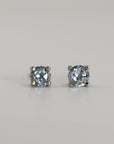 Aquamarine Stud Earrings 14k Gold