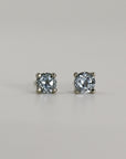 Aquamarine Stud Earrings 14k Gold