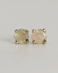Round Cut Opal Stud Earrings 14k Gold - Melt'm Jewelry