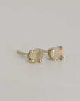 Round Cut Opal Stud Earrings 14k Gold - Melt'm Jewelry