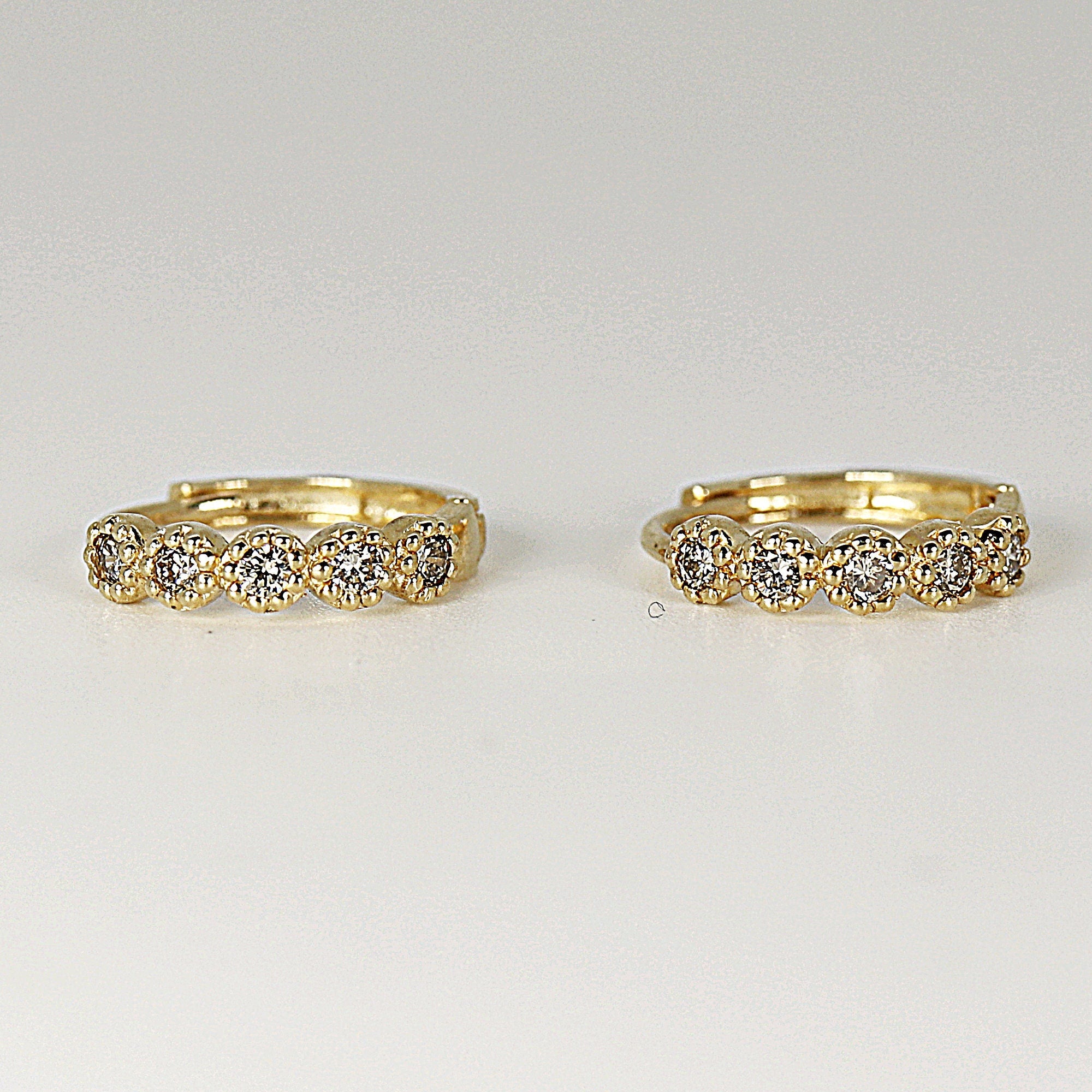 Gold Diamond Huggies (SINGLE or PAIR) - Melt'm Jewelry