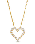 14k Gold Natural Diamond Sliding Open Heart Necklace - Melt'm Jewelry