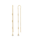 Diamond By The Yard Earrings, 14k Gold Diamond Threader Earrings - Melt'm Jewelry