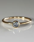 Teal Green Montana Sapphire Ring, Solid 14k Gold Sapphire Stacking Ring