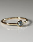 Teal Green Montana Sapphire Ring, Solid 14k Gold Sapphire Stacking Ring