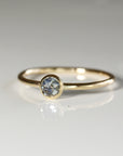 Teal Green Montana Sapphire Ring, Solid 14k Gold Sapphire Stacking Ring