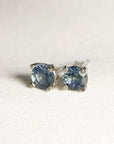 Blue Montana Sapphire Stud Earrings 14k Gold