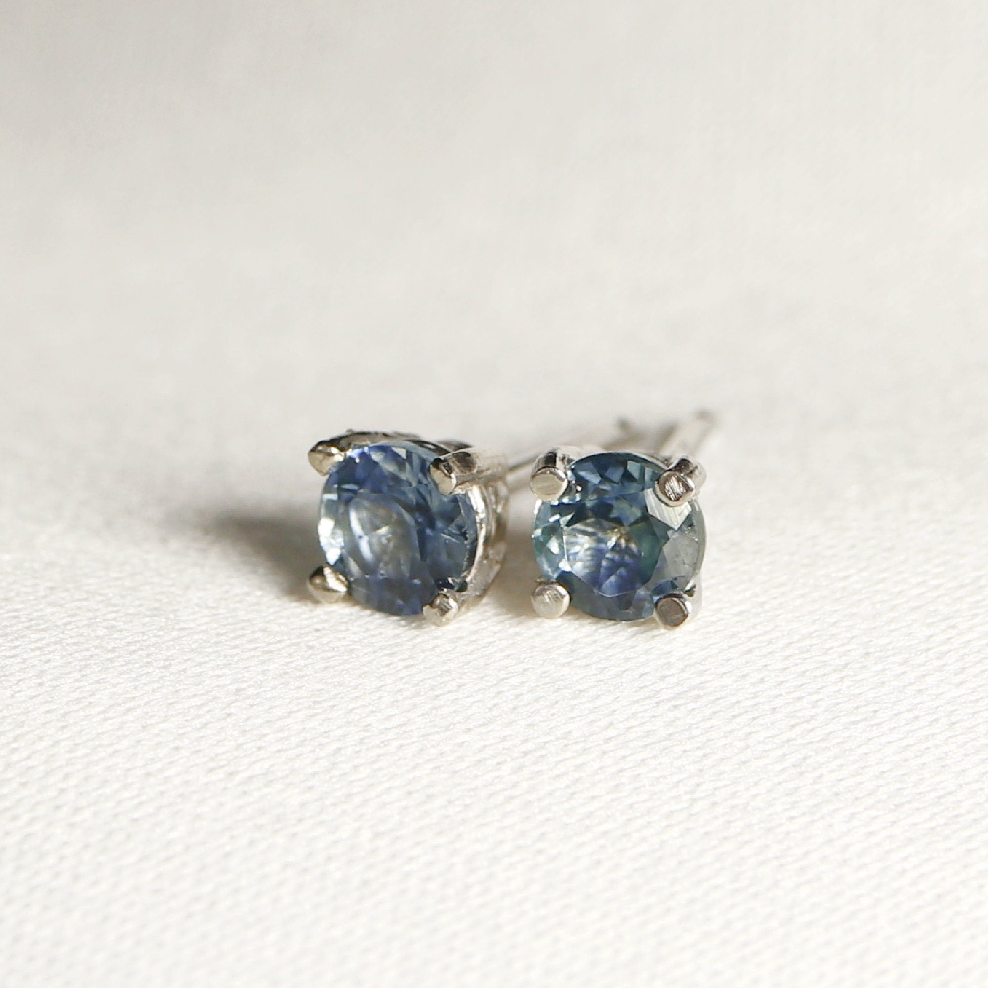 Blue Montana Sapphire Stud Earrings 14k Gold - Melt'm Jewelry