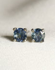 Blue Montana Sapphire Stud Earrings 14k Gold