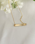 Personalized Gold or Sterling Silver Bar Necklace