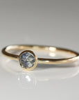 Teal Green Montana Sapphire Ring, Solid 14k Gold Sapphire Stacking Ring