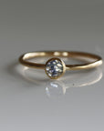 Teal Green Montana Sapphire Ring, Solid 14k Gold Sapphire Stacking Ring