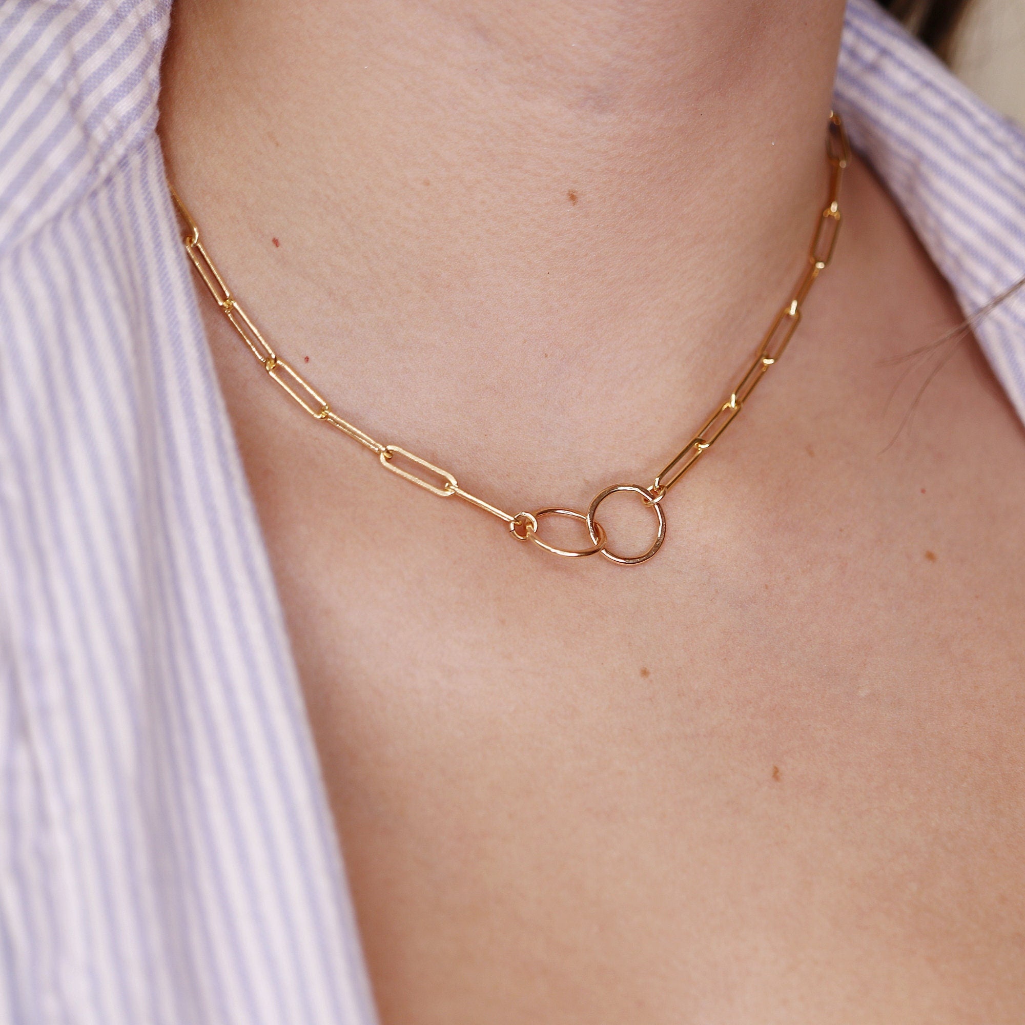 Interlocking Circle Necklace, Gold Eternity Circle Necklace - Melt'm Jewelry